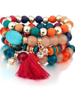 Bohemian Women’s Multilayer Beads Bracelet Bracelets & Bangles JEWELRY & ORNAMENTS Pearls & Gemstones 398c3fe9323ebbd4679f2f: Black|Multicolor|Pink Green|Red|White 