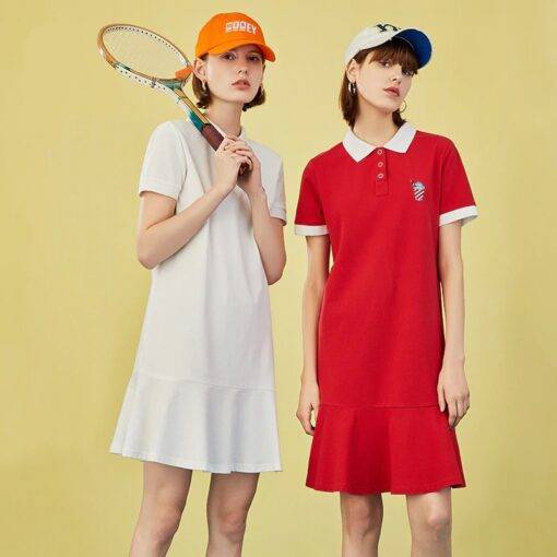 Women’s Casual Dress with Collar Dresses & Jumpsuits FASHION & STYLE cb5feb1b7314637725a2e7: Red|White