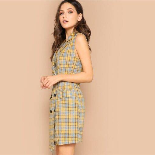 Women’s Multicolor Plaid Print Cotton Dress Dresses & Jumpsuits FASHION & STYLE cb5feb1b7314637725a2e7: Multicolor