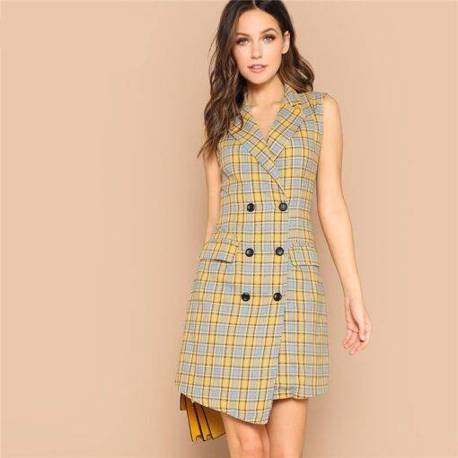 Women’s Multicolor Plaid Print Cotton Dress Dresses & Jumpsuits FASHION & STYLE cb5feb1b7314637725a2e7: Multicolor