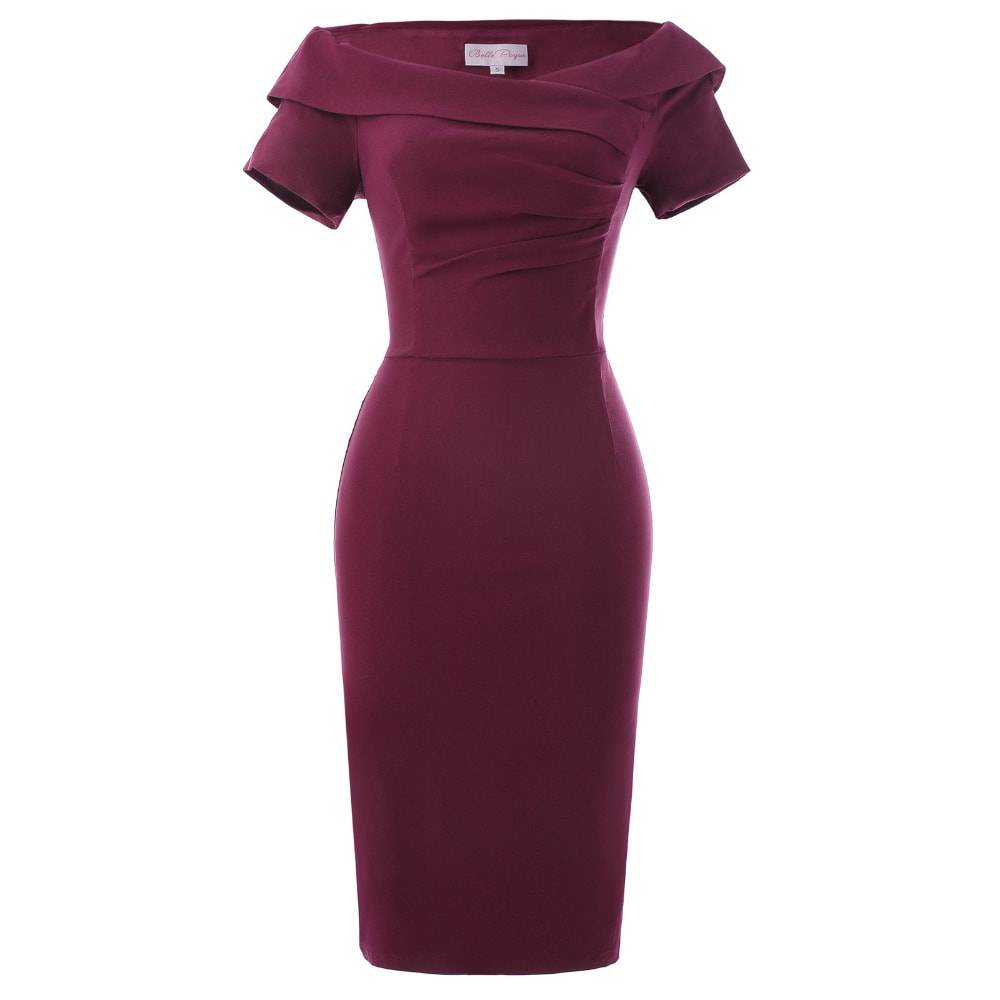 Elegant Vintage Summer Off-Shoulder Women's Pencil Dress