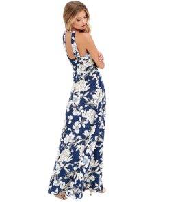 Women’s Halter Floral Printed Dress Dresses & Jumpsuits FASHION & STYLE cb5feb1b7314637725a2e7: Black|Blue 