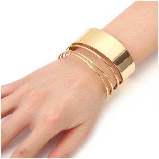 Multilayer Wide Bangle Bracelet Bracelets & Bangles JEWELRY & ORNAMENTS Pearls & Gemstones cb5feb1b7314637725a2e7: Gold|Silver