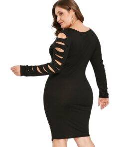 Women’s Plus Size Cut Out Ripped Black Dress Dresses & Jumpsuits FASHION & STYLE cb5feb1b7314637725a2e7: Black|Red Wine 