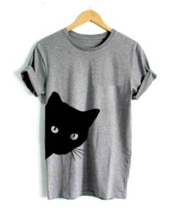 Women’s Cat Printed T-Shirt Dresses & Jumpsuits FASHION & STYLE cb5feb1b7314637725a2e7: Black|Gray|White