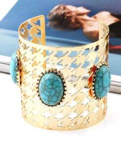 Vintage Cuff Bracelet for Women Bracelets & Bangles JEWELRY & ORNAMENTS Pearls & Gemstones 62cd78dfd1979f0f49311b: Gold / Blue|Silver / Red 