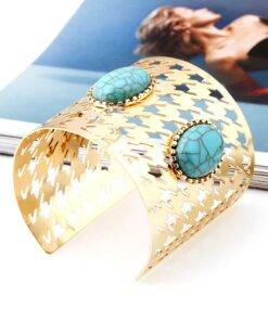 Vintage Cuff Bracelet for Women Bracelets & Bangles JEWELRY & ORNAMENTS Pearls & Gemstones 62cd78dfd1979f0f49311b: Gold / Blue|Silver / Red 