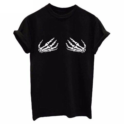 Skeleton Hands Printed Party Women’s T-Shirt Dresses & Jumpsuits FASHION & STYLE cb5feb1b7314637725a2e7: Black|Gray|White