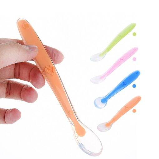 Cute Silicone Baby Spoons Baby Toys & Gadgets PHONES & GADGETS cb5feb1b7314637725a2e7: Blue|Green|Orange|Pink