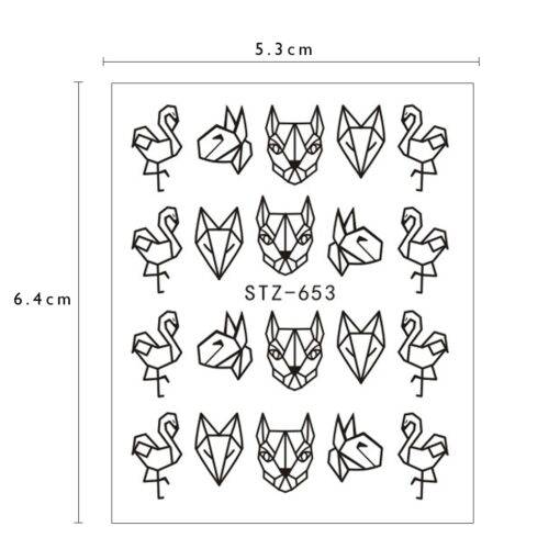 Geometric Cartoon Animal Nail Stickers BEAUTY & SKIN CARE Nail Art Supplies cb5feb1b7314637725a2e7: 1|2|3|4