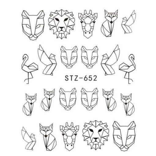 Geometric Cartoon Animal Nail Stickers BEAUTY & SKIN CARE Nail Art Supplies cb5feb1b7314637725a2e7: 1|2|3|4