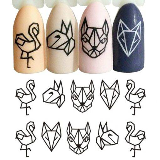 Geometric Cartoon Animal Nail Stickers BEAUTY & SKIN CARE Nail Art Supplies cb5feb1b7314637725a2e7: 1|2|3|4