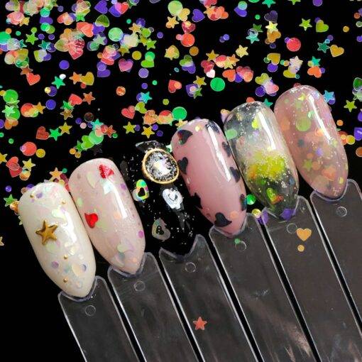 Hearts And Stars Holographic Nail Sequins BEAUTY & SKIN CARE Nail Art Supplies cb5feb1b7314637725a2e7: 01|02|03|04|05|06|07|08|09|10|11|12|13|14|15