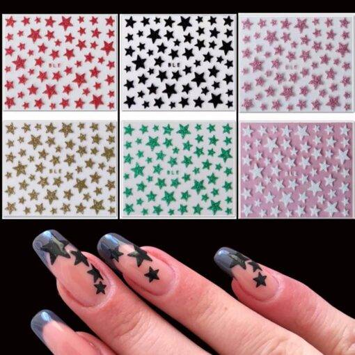 Stars Nail Stickers BEAUTY & SKIN CARE Nail Art Supplies cb5feb1b7314637725a2e7: Blue|Gold|Green|Hot Pink|Pink|Purple|Red|White