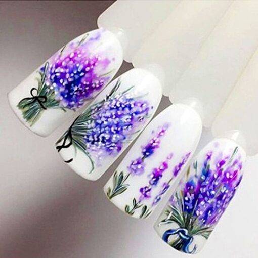 Lavender Nail Stickers BEAUTY & SKIN CARE Nail Art Supplies 5: Nail flower sticker flower Lavender stickers on nails