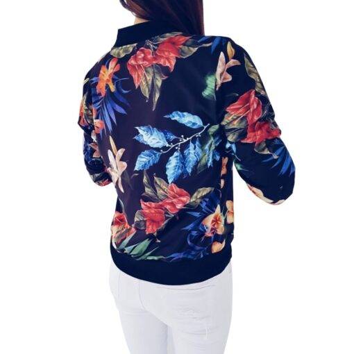 Women’s Up to 5XL Size Floral Printed Casual Jacket Coats, Suits & Blazers FASHION & STYLE cb5feb1b7314637725a2e7: Black|White