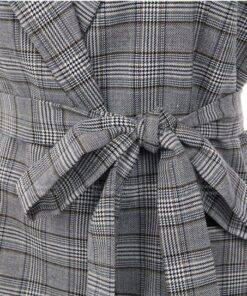 Women’s Classic Checkered Office Jacket Coats, Suits & Blazers FASHION & STYLE cb5feb1b7314637725a2e7: Grey 