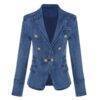 Stylish Double-Breasted Denim Blazer Coats, Suits & Blazers FASHION & STYLE cb5feb1b7314637725a2e7: Blue