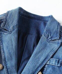 Stylish Double-Breasted Denim Blazer Coats, Suits & Blazers FASHION & STYLE cb5feb1b7314637725a2e7: Blue 