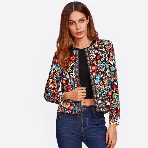 Women’s Boho Style Floral Print Casual Jacket Coats, Suits & Blazers FASHION & STYLE cb5feb1b7314637725a2e7: Multi