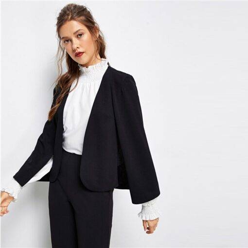 Women’s Black Cloak Blazer Coats, Suits & Blazers FASHION & STYLE cb5feb1b7314637725a2e7: Black