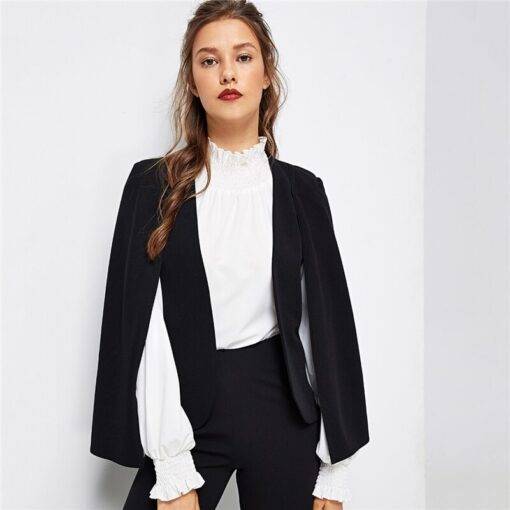 Women’s Black Cloak Blazer Coats, Suits & Blazers FASHION & STYLE cb5feb1b7314637725a2e7: Black