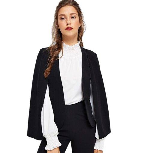 Women’s Black Cloak Blazer Coats, Suits & Blazers FASHION & STYLE cb5feb1b7314637725a2e7: Black