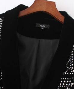 Women’s Geometric Patterned Blazer Coats, Suits & Blazers FASHION & STYLE cb5feb1b7314637725a2e7: Black and White 