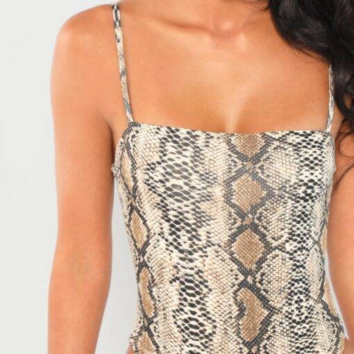 Women’s Snake Skin Print Cami Bodysuit Body Suits FASHION & STYLE 13dba24862cf9128167a59: Snake Skin