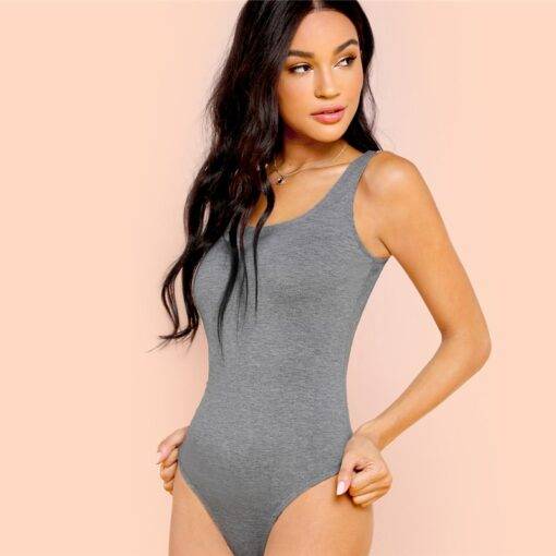 Women’s Gray Casual Style Bodysuit Body Suits FASHION & STYLE cb5feb1b7314637725a2e7: Gray