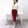 Women’s Classic Mid Pencil Skirt FASHION & STYLE Shorts & Skirts cb5feb1b7314637725a2e7: Black|Deep Gray|Gray|Navy|Red|Wine Red