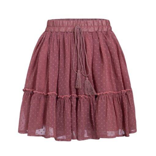 Bohemian Mini Skirt with Tassel FASHION & STYLE Shorts & Skirts cb5feb1b7314637725a2e7: Black|Brick Red|Green|Pink