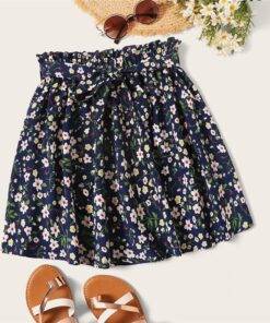 Women’s Boho Style Floral Print Skirt FASHION & STYLE Shorts & Skirts cb5feb1b7314637725a2e7: Navy 