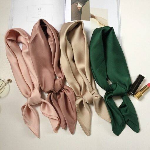 Women’s Solid Color Satin Scarf FASHION & STYLE Veils & Scarfs cb5feb1b7314637725a2e7: Army Green|Beige|Black|Brown|Burgundy|Camel|Gold|Gray|Green|Navy Blue|Pink|Red