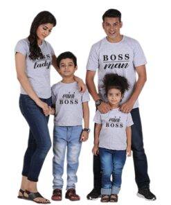 Multitype Letter Printed Family Matching T-Shirt Family Matching Outfit FASHION & STYLE cb5feb1b7314637725a2e7: Black Battery|Black Boss|Black Me|Black Mustache|Gray Battery|Gray Boss|Gray Me|Gray Mustache|White Battery|White Boss|White Me|White Mustache 