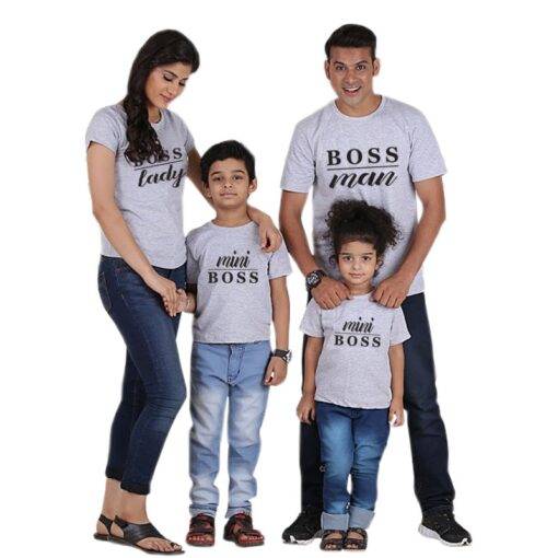 Multitype Letter Printed Family Matching T-Shirt Family Matching Outfit FASHION & STYLE cb5feb1b7314637725a2e7: Black Battery|Black Boss|Black Me|Black Mustache|Gray Battery|Gray Boss|Gray Me|Gray Mustache|White Battery|White Boss|White Me|White Mustache