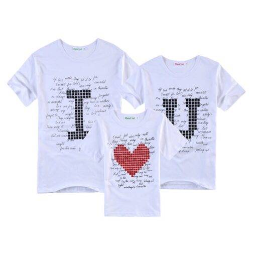 I Love You Family T-Shirts Set Family Matching Outfit FASHION & STYLE a1fa27779242b4902f7ae3: Child T-Shirt|Father T-Shirt|Mother T-Shirt