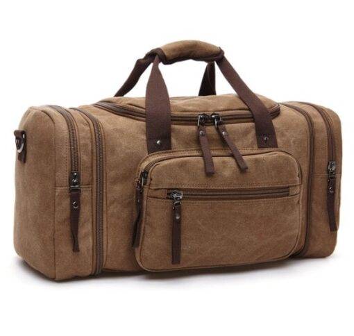 Canvas Large Travel Bag Luggages & Trolleys SHOES, HATS & BAGS cb5feb1b7314637725a2e7: Black|Blue|Brown|Gray|Khaki