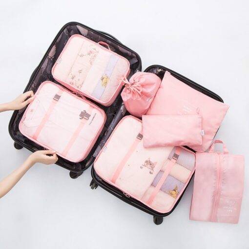 Travel Storage Bags 7 pcs/Set Luggages & Trolleys SHOES, HATS & BAGS cb5feb1b7314637725a2e7: Beige|Blue|Navy|Pink|Rose|Sky Blue|White