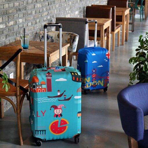 Cartoon Printed Protective Cover for Suitcase Luggages & Trolleys SHOES, HATS & BAGS ae284f900f9d6e21ba6914: Blue|Customized|Green|Red|Sky Blue|Yellow