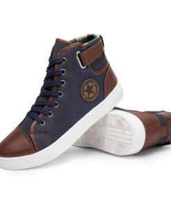 Men’s Causal Lace-Up Leather Sneakers Casual Shoes & Boots SHOES, HATS & BAGS cb5feb1b7314637725a2e7: Black|Blue|Brown 