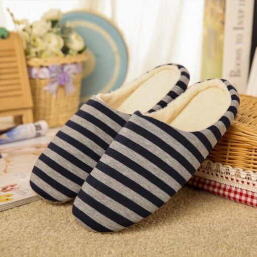 Men’s Soft Striped Velvet Slippers Casual Shoes & Boots SHOES, HATS & BAGS cb5feb1b7314637725a2e7: Coffee|Navy Blue|Pink|Red|Yellow