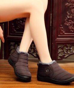 Waterproof Winter Quilted Ankle Boots Casual Shoes & Boots SHOES, HATS & BAGS cb5feb1b7314637725a2e7: Black|Blue|Brown|Gray|Red 