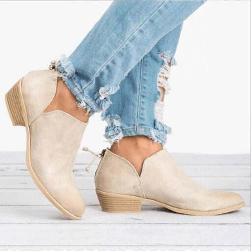 Women’s Causal Leather Ankle Boots Casual Shoes & Boots SHOES, HATS & BAGS cb5feb1b7314637725a2e7: Beige|Black|Pink