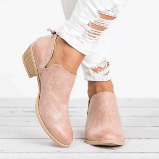 Women’s Causal Leather Ankle Boots Casual Shoes & Boots SHOES, HATS & BAGS cb5feb1b7314637725a2e7: Beige|Black|Pink