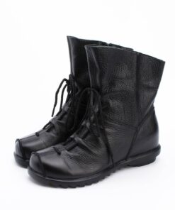 Vintage Demi-Season Casual Leather Women’s Boots Casual Shoes & Boots SHOES, HATS & BAGS cb5feb1b7314637725a2e7: Black|Black Plush lining|Burgund Plush lining|Burgundy|Camel color|Camel Plush lining 