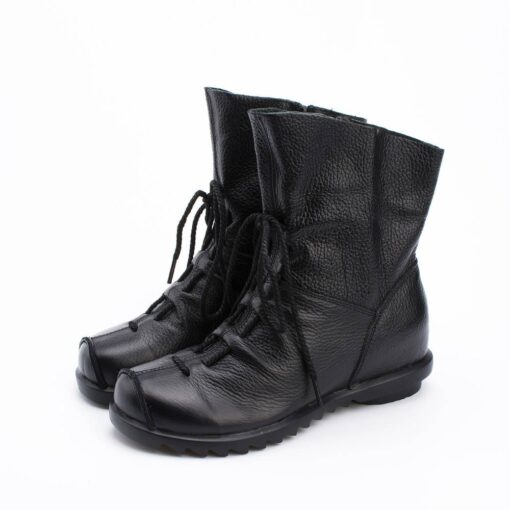 Vintage Demi-Season Casual Leather Women’s Boots Casual Shoes & Boots SHOES, HATS & BAGS cb5feb1b7314637725a2e7: Black|Black Plush lining|Burgund Plush lining|Burgundy|Camel color|Camel Plush lining