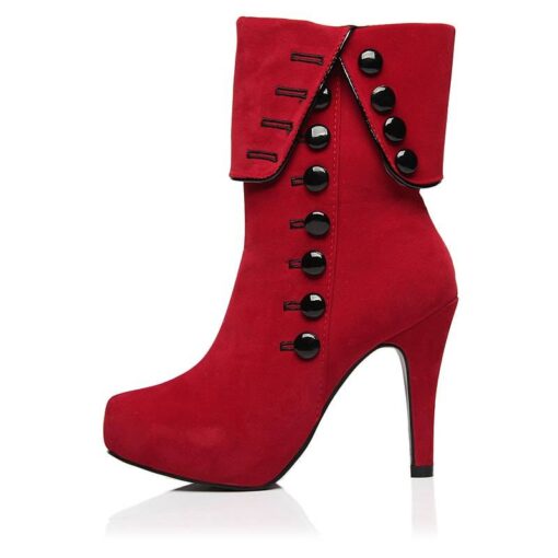 Elegant High-Heeled Suede Women’s Ankle Boots Casual Shoes & Boots SHOES, HATS & BAGS cb5feb1b7314637725a2e7: Black|Red