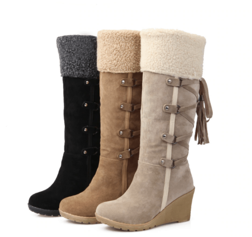 Women’s Winter Fur-Trim Suede Boots Casual Shoes & Boots SHOES, HATS & BAGS cb5feb1b7314637725a2e7: Beige|Black|Brown