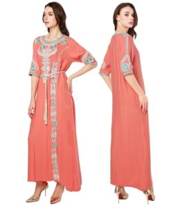 Women’s Islamic Embroidered Maxi Dress FASHION & STYLE Men & Women Fashion cb5feb1b7314637725a2e7: Green|Pink|Purple|Wine Red 